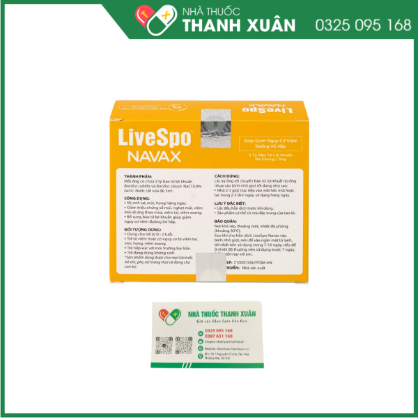 Dung dịch vệ sinh tai, mũi, họng Livespo Navax 5ml giảm sổ mũi, viêm tai, viêm xoang